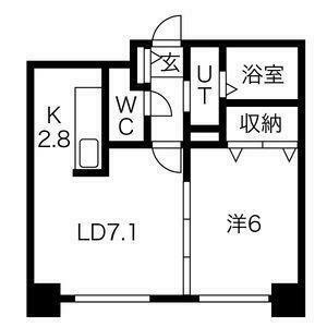K-MS(1LDK/10階)の間取り写真