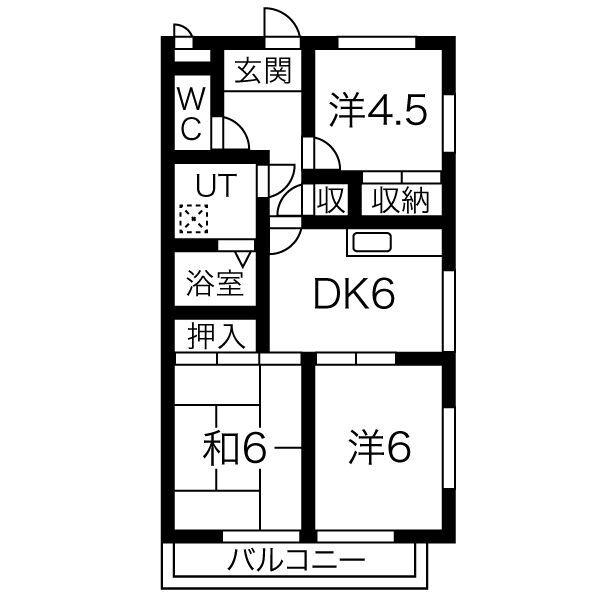 サーラ宇多野(3DK/3階)の間取り写真