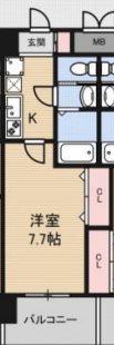 LUXE新大阪I(1K/5階)の間取り写真