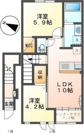 イル・フィオーレ(2LDK/2階)の間取り写真