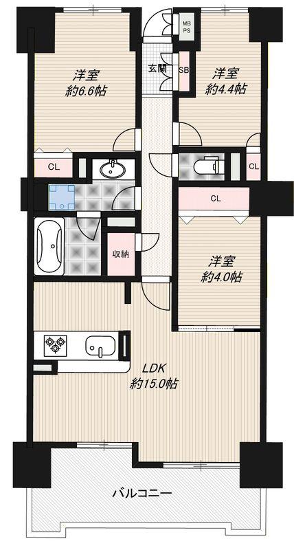 アマックス横浜(3LDK/6階)の間取り写真