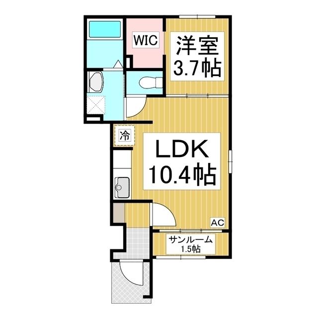 エコルポアイN(1LDK/1階)の間取り写真