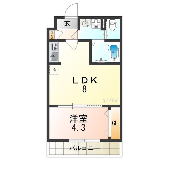 H-MAISON歌島橋IV(1LDK/3階)の間取り写真
