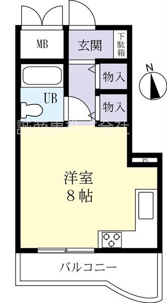 桜川アパートメント(ワンルーム/1階)の間取り写真