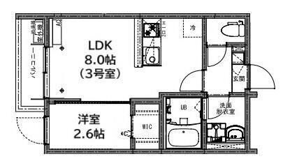 KEIAI RESIDENCE 東村山(1LDK/1階)の間取り写真