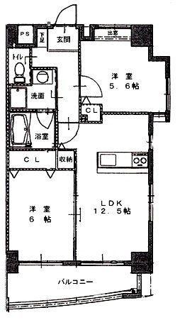 フェリーチェ中井けやき通(2LDK/2階)の間取り写真