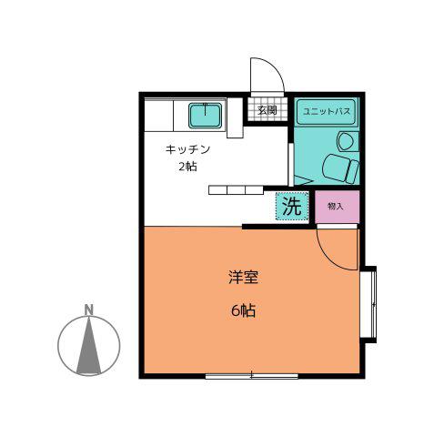 タウンコート(1K/1階)の間取り写真