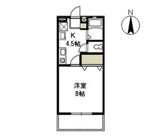 パークサイドなんばA(1K/1階)の間取り写真