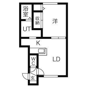 リーベン梨花(1LDK/1階)の間取り写真