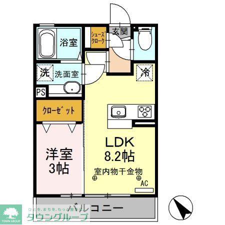 メゾン ボヌール A(1LDK/3階)の間取り写真
