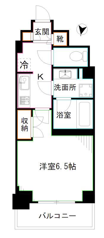 フレンシア高円寺北(1K/10階)の間取り写真