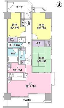 東急ドエル・アルス南砂サルーテ(3LDK/5階)の間取り写真