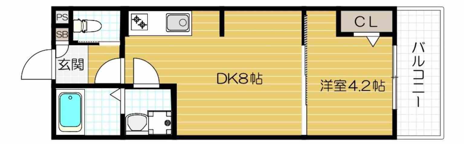 ALEGRIA鶴見区今津(1LDK/3階)の間取り写真