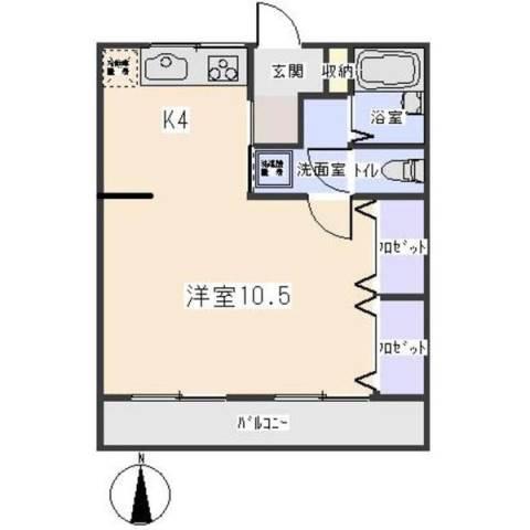 プレステージSAKURA(ワンルーム/2階)の間取り写真