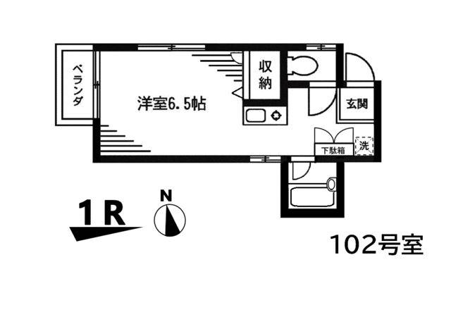 エステート王子神谷(ワンルーム/1階)の間取り写真