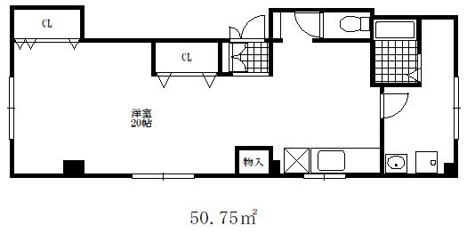 エムコート布引(1K/2階)の間取り写真