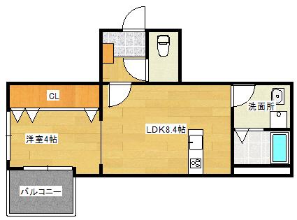 フォレスト草津南(1LDK/2階)の間取り写真