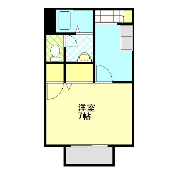 コア サウス(1K/1階)の間取り写真