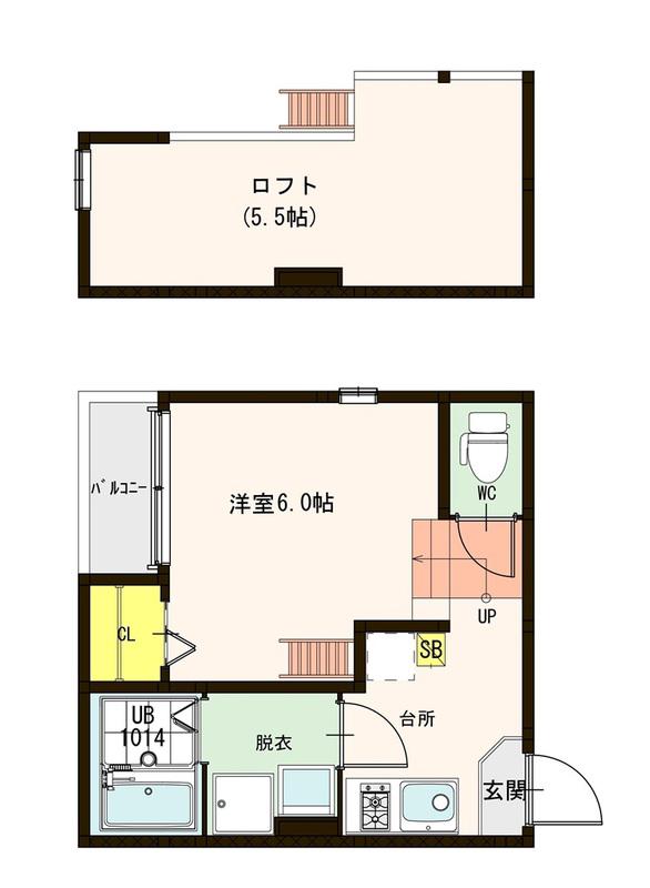 ルーイヒハイム(1K/2階)の間取り写真