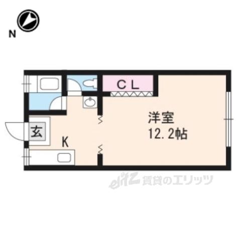 磯村荘(ワンルーム/2階)の間取り写真