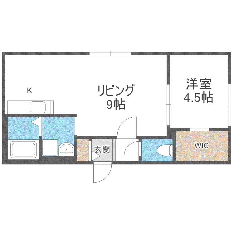 HERO YAMAHANA1(1LDK/4階)の間取り写真