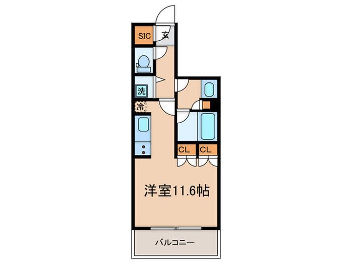 アビティグランデ砧 B棟(ワンルーム/3階)の間取り写真