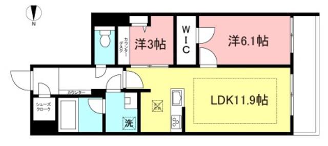 シャーメゾン東松原(2LDK/1階)の間取り写真