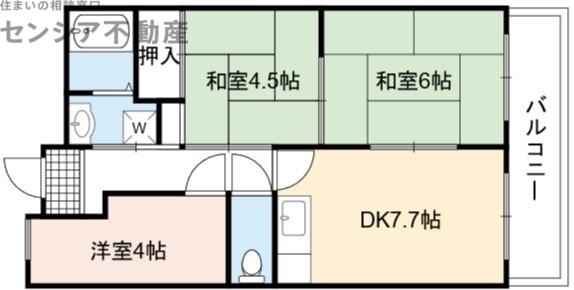 サンハイム今福(3DK/8階)の間取り写真