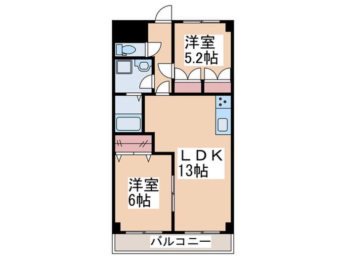 ドムショパーナ(2LDK/1階)の間取り写真