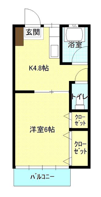 フレンドリーハイツ(1K/2階)の間取り写真