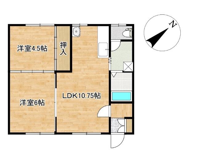 ニューライフ(2LDK/2階)の間取り写真