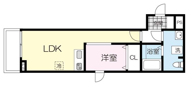 FIABLE B(1LDK/1階)の間取り写真