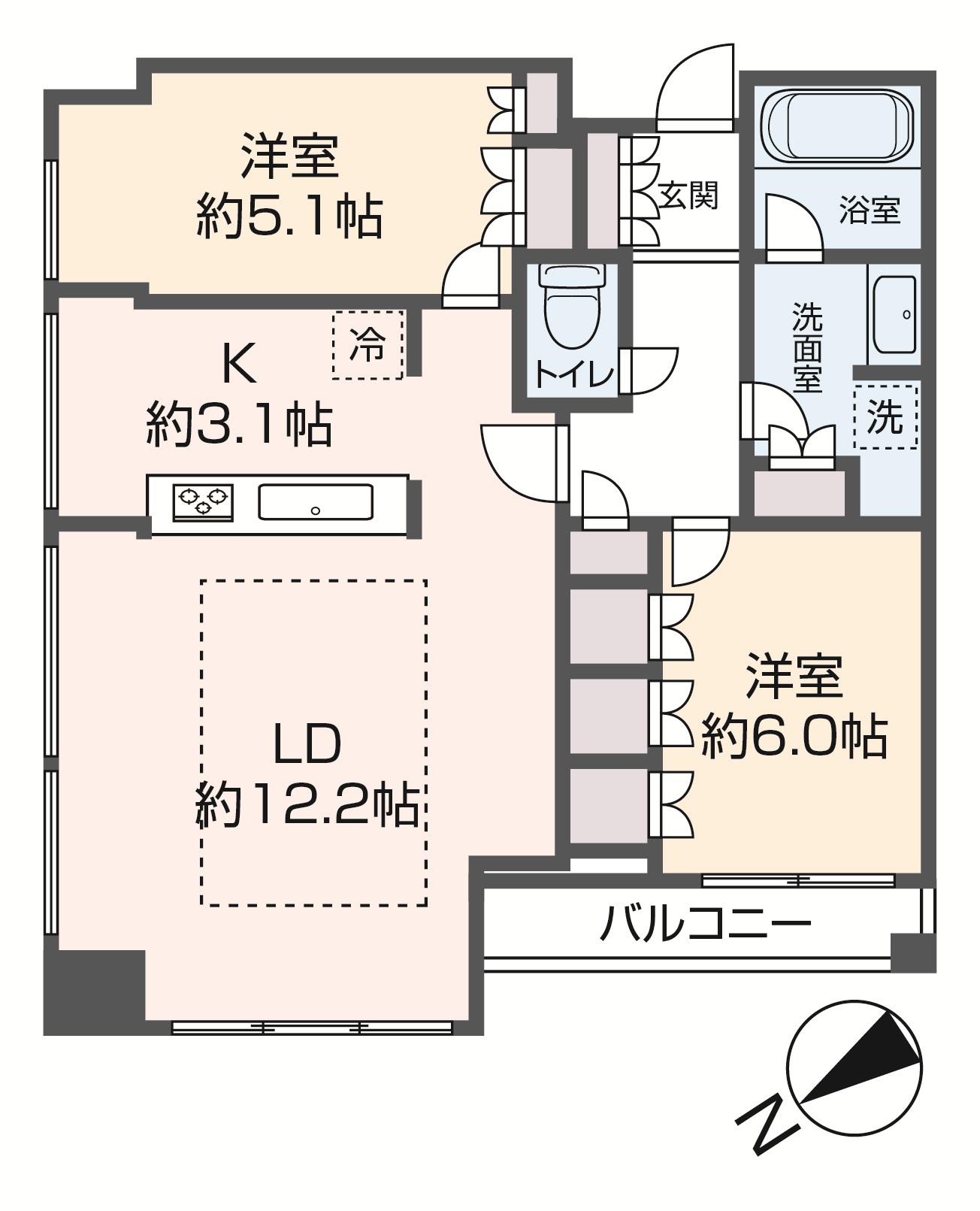ステーションガーデンタワー(2LDK/15階)の間取り写真