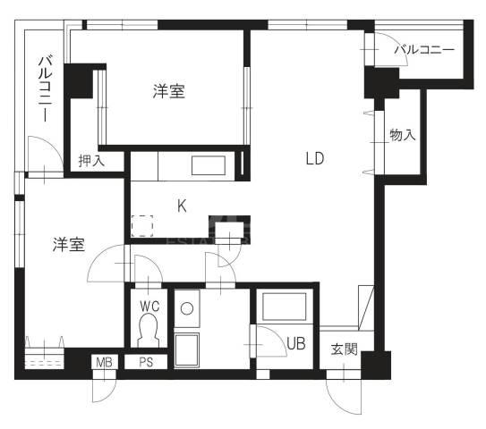 N.EUPHORIA(2LDK/3階)の間取り写真