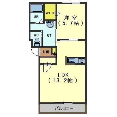 MAREマーレ(1LDK/2階)の間取り写真