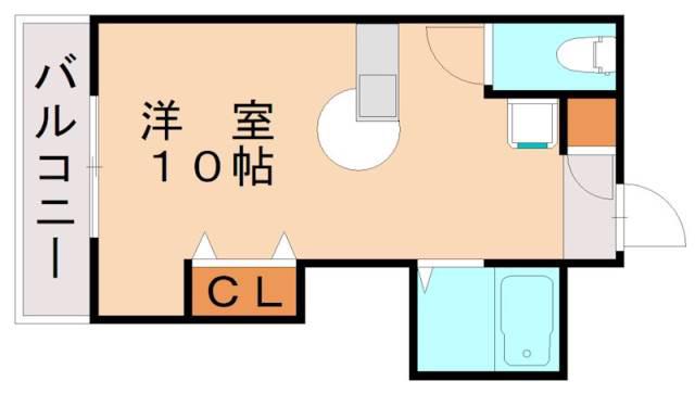 陣山ハイマート(ワンルーム/3階)の間取り写真