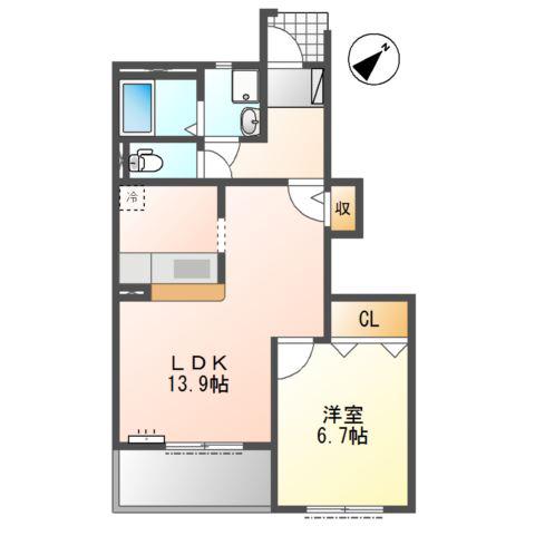 メゾン坂汐II号館(1LDK/1階)の間取り写真