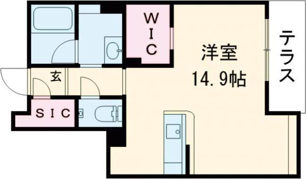 シャーメゾン熊取(ワンルーム/1階)の間取り写真