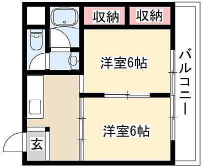 マンションルンビニーI(2K/4階)の間取り写真