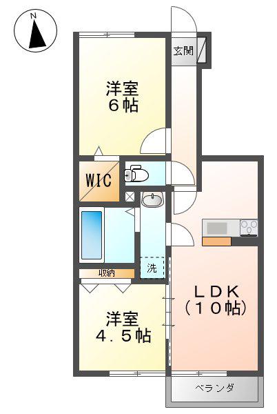 メゾン・ド・エステイ(2LDK/1階)の間取り写真
