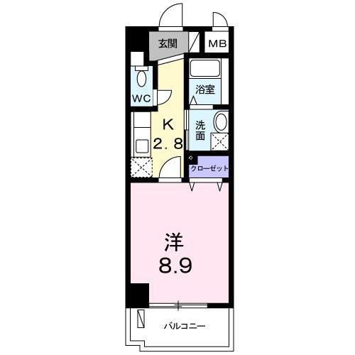 COZY泊高橋(1K/4階)の間取り写真
