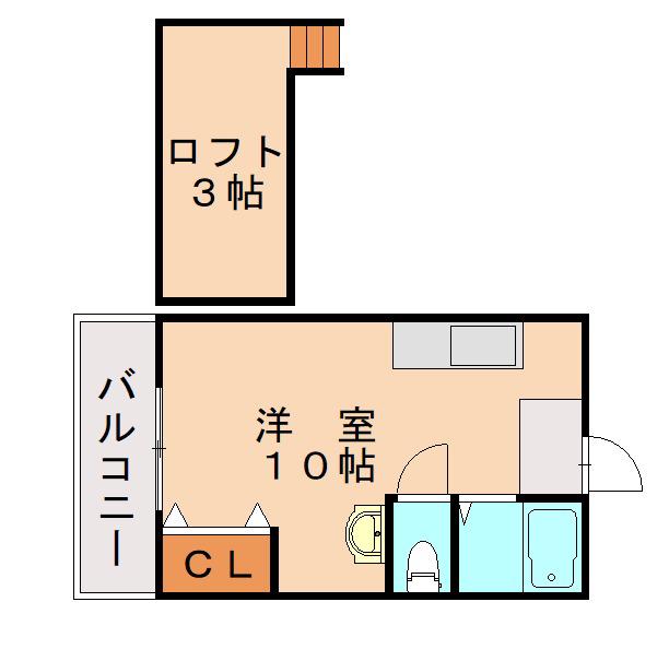 シティベール春日(ワンルーム/1階)の間取り写真