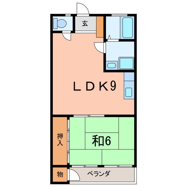 サンモール(1LDK/3階)の間取り写真