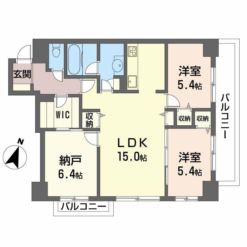エスト クローネ(2SLDK/3階)の間取り写真