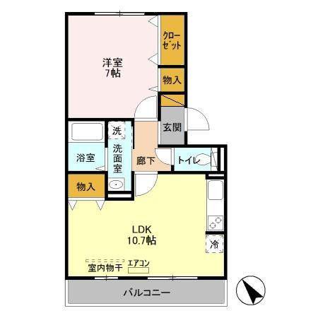 アールグレイA(1LDK/2階)の間取り写真