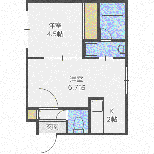 ブランノワールN38(1LDK/2階)の間取り写真