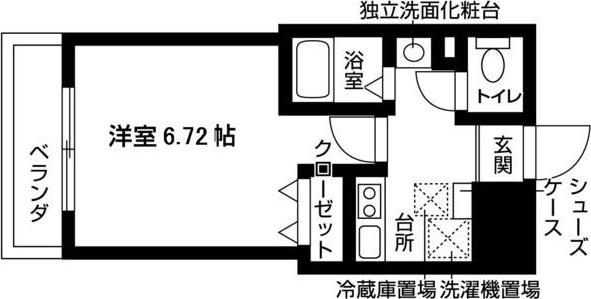 ヒルズ八幡山(1K/10階)の間取り写真
