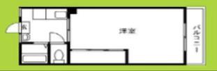 下野マンション(1LDK/4階)の間取り写真