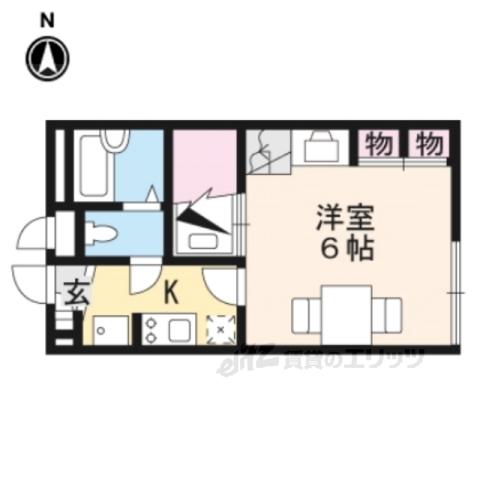 レオパレス八条Ⅲ(1K/2階)の間取り写真