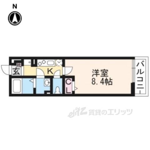 リブリ・長岡京(1K/3階)の間取り写真